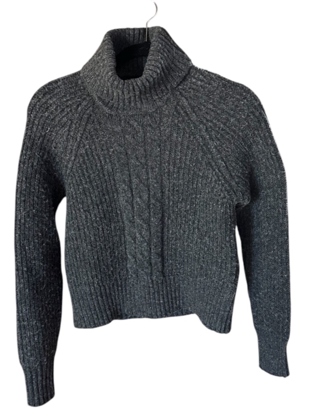 1. STATE Distressed Turtleneck Cutout Sweater XXS Gray NWOT